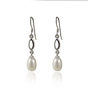 Mode 925 Sterling Silver Pearl Drop Earrings