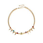 Gorgeous Alloy With Irregular Crystal Gold Women's Necklaces