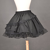 Knee-length Black Cotton Multi-Layered Ruffles Classic Lolita Skirt