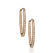 High Quality Alloy And Crystal 18K Gold Plated Earrings(Length x Width: 35 x 3 mm)