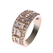 Elegant Copper Alloy CZ Crystal Rings