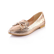 Stylish Leatherette Flat Heel Loafers & Slip-Ons With Bowknot Party / Evening / Honeymoon Shoes