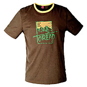 Men's Fashionable Letter Pattern Round Collar T-shirts(Brown)
