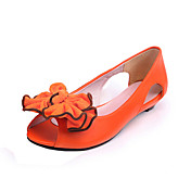 Fashion Leatherette Flat Heel Peep Toe With Flower Party / Evening Shoes(More Colors)