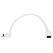 USB 3.0 90-Grad nach rechts M / F Verlängerungskabel für Printer, Mobile Devices, Weiß (0,3 m)