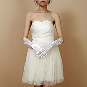 Satin Fingertips lunghezza del gomito da sposa / sera Guanti Delicate