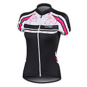 Santic 100% Polyester Fiber Short Sleeve Breathable+Quick-Drying Women Cycling Jersey