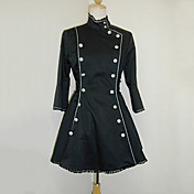 3/4-length Sleeve Double Breast Black Cotton Punk Lolita Coat
