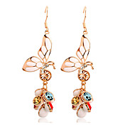 High Quality Alloy And Crystal 18K Gold Plated Earrings(Length x Width: 68 x 20 mm  )