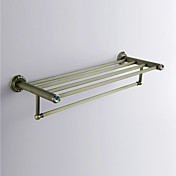Antique Style Antique Farverige Crystal Dekoreret Bronze Finish Brass Towel Rack