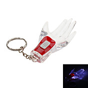 Crystal Hand Shaped LED Flashlight Keychain (Random Colors)