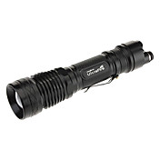UltraFire 5-Mode Cree XML-T6 LED Taschenlampe mit Druckschalter (1000LM, 1x18650/3xAAA, Schwarz)