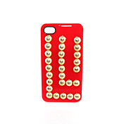 L Forma Rivetto coperto Hard Case Red per iPhone 4/4S