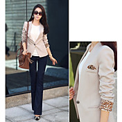 Women's One Button Leopard Slim Blazer