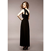 Kvinders ene skulder Plisseret Maxi Dress