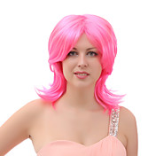 Capless Mixed Hair Red Medium Straight Hair Wigs