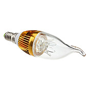 E14 3W 270LM 3000-3500K Warm White Light Golden Shell LED Candle Bulb (85-265V)