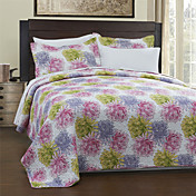 3PCS Daisy Pattern Cotton Königin Quilt Set