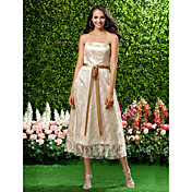 CORINA - Vestido de Dama de honor de Satén y Encaje