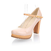 Fashion Patent Leather Chunky Heel Pumps With Buckle Party / Evening Shoes(More Colors)