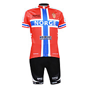 Kooplus 2013 Norge Pattern 100% Polyester Short Sleeve Quick Dry Mens Cycling Suits