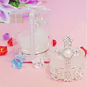Cross Design Candle Holder With Rhinestine