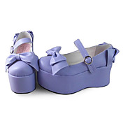 Handmade mauve-clair en cuir PU 8cm Plateforme Pays Lolita