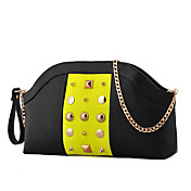 Fashion Punk Nieten Kontrast Farbe Tote