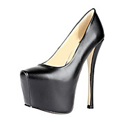 Fashion Leather Stiletto Heel Square Toe Pumps Party / Evening Shoes