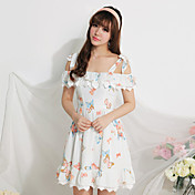 Women's Colder Shoulder Butterfly Print Dress