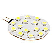 G4 2.5W 15x5050SMD 180-210LM 6000-6500K Natural White Light LED Spot Bulb (12V)