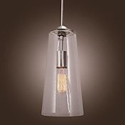 60W Contemporary Minimalist Pendent Light in Glass Shade