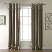 (Two Panels) Modern Diamond Lattice Embossed Room Darkening Curtains