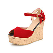 Stylish Suede Wedge Heel Sandals With Buckle Party / Evening Shoes(More Colors)