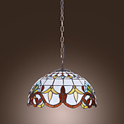 barok Tiffany pendel med 2 lamper