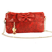 Damenmode Schlangenhaut Muster Bow Mini Bag