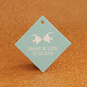 Personalized Rhombus Favor Tag - Green (Set of 30)