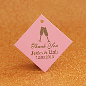 Personalized Rhombus Favor Tag - Pink Romance (Set of 30)