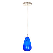 35W Artistic Pendant Light with Teardrop-Shaped Glass Shade(80cm Adjustable Chain)