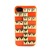 Piazza Rivet Covered Custodia rigida Arancione per iPhone 4/4S