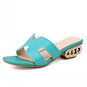 Lær lav hæl Slippers med rhinestone parti / kveld sko (flere farger)