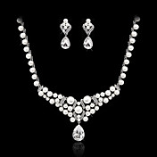 Alliage perles d'imitation et de strass tchèque Jewelry Set y compris le collier et boucles d'oreilles
