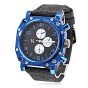 Menns Fabric Quartz Analog armbåndsur (svart)