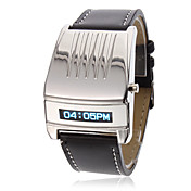 Mænds PU Digital LED armbåndsur (sort)