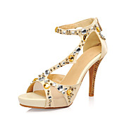 Fabulous Leather Stiletto Heel Sandals With Rhinestone Party/Evening Shoes(More Colors)