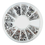 240PCS del arte del clavo de plata de formas mixtas de acrílico Rhinestone