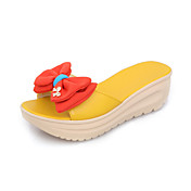 Lovely Leatherette Platform Heel Slippers With Bowknot Slippers(More Colors)