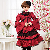 Long Sleeve Knee-length Black Terylene Gothic Lolita Dress