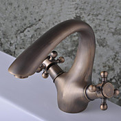Antique Brass Centerset Two Handles Bathroom Sink Faucet(QH1751-0599)