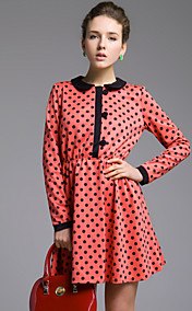 TS VINTAGE Polka Dot Long Sleeve Dress